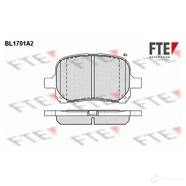 Тормозные колодки дисковые, комплект FTE D707-7581 BL1701A2 235 13 604722