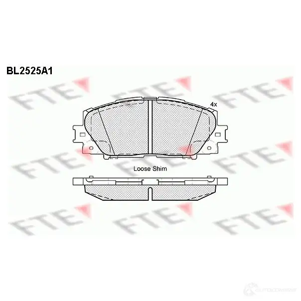 Тормозные колодки дисковые, комплект FTE 24 347 D1184-8301 BL2525A1 605689