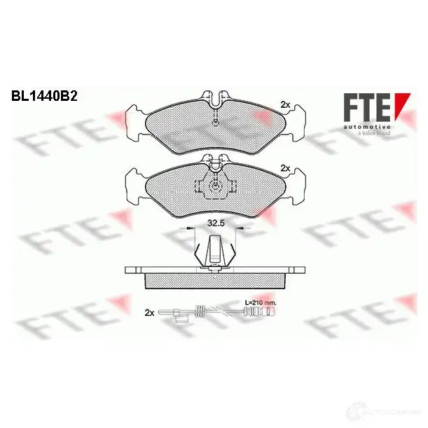 Тормозные колодки дисковые, комплект FTE BL1440B2 2 1621 604503 21622 изображение 0