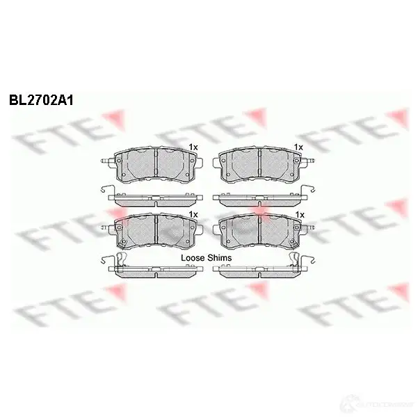 Тормозные колодки, комплект FTE 2 5340 25341 605889 bl2702a1