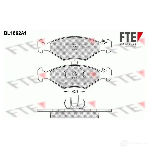 Тормозные колодки дисковые, комплект FTE 2119 3 BL1662A1 604673 23775 изображение 0