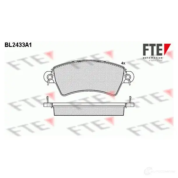 Тормозные колодки дисковые, комплект FTE 605586 233 96 BL2433A1 DOQD6K изображение 0