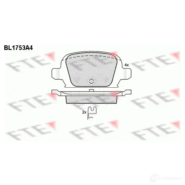 Тормозные колодки дисковые, комплект FTE D1533-8742 BL1753A4 604786 2328 4