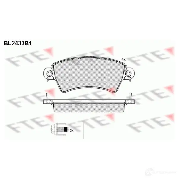 Тормозные колодки дисковые, комплект FTE 605587 BL2433B1 QO7WLDT 23 396 изображение 0