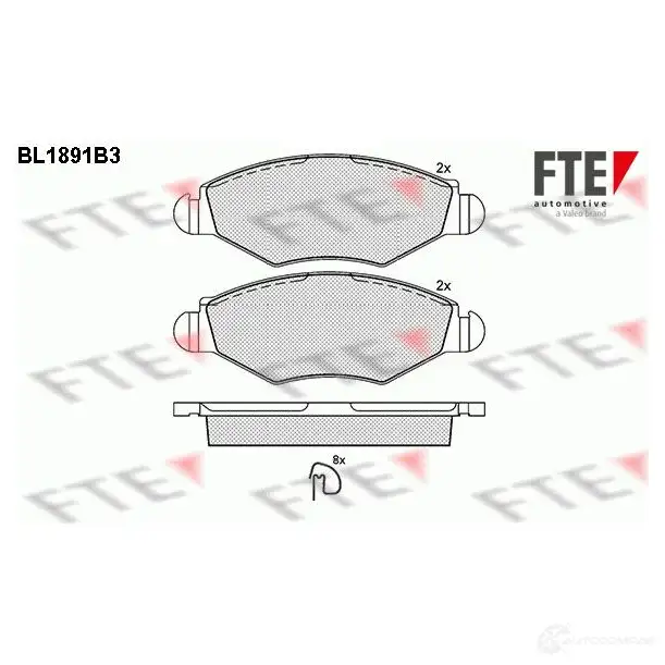 Тормозные колодки дисковые, комплект FTE 604987 2359 7 BL1891B3 23598