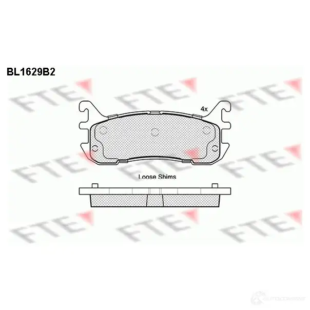 Тормозные колодки дисковые, комплект FTE BL1629B2 604641 D663-7514 2338 7 изображение 0