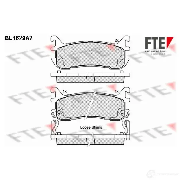 Тормозные колодки дисковые, комплект FTE 23 387 23388 604640 BL1629A2 изображение 0