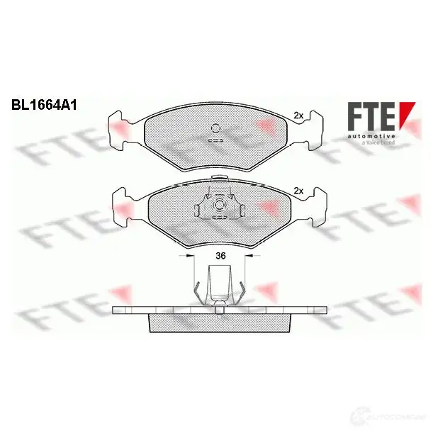 Тормозные колодки, комплект FTE 2119 3 23218 bl1664a1 604675 изображение 0