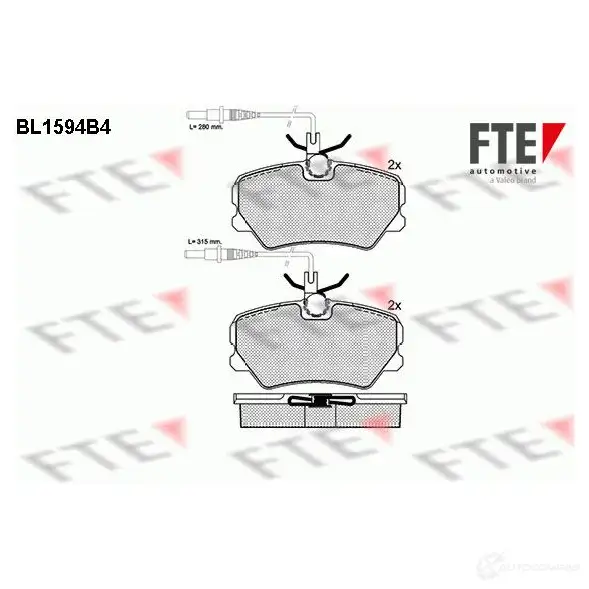 Тормозные колодки дисковые, комплект FTE 23170 2 3169 BL1594B4 604622 изображение 0