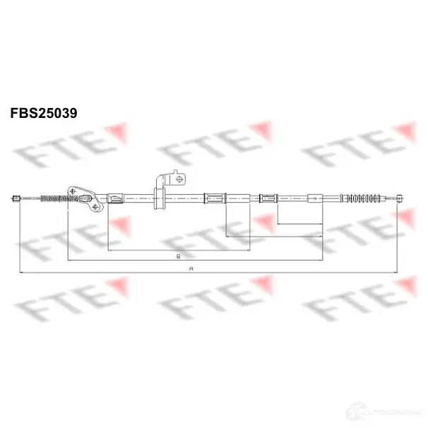 Трос ручника FTE 609609 7GHA K0 FBS25039 4028569765365