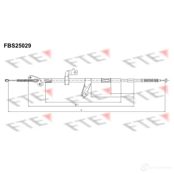 Трос ручника FTE 609599 LBTG P29 FBS25029 4028569743998 изображение 0