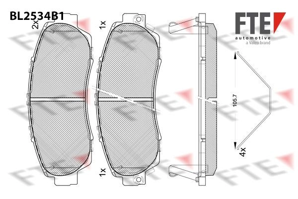 Тормозные колодки дисковые, комплект FTE 1439895829 BL2534B1 5 UD2DKR изображение 0