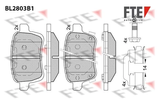 Тормозные колодки дисковые, комплект FTE BL2803B1 1439895838 KTEO 1 изображение 0