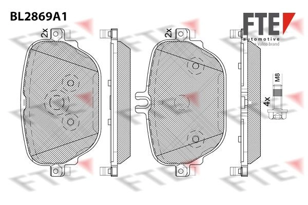 Тормозные колодки дисковые, комплект FTE BL2869A1 I5RT H8H 1439895850 изображение 0