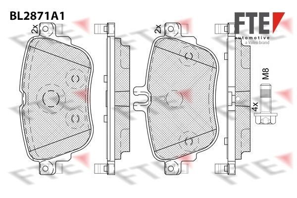 Тормозные колодки дисковые, комплект FTE 1439895852 BL2871A1 CD9 CZ