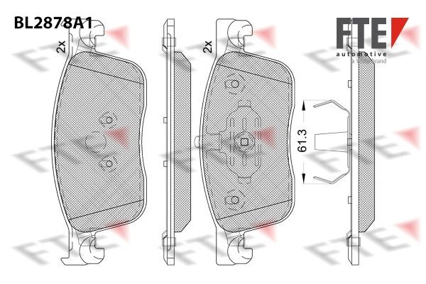 Тормозные колодки дисковые, комплект FTE TY2 RGO BL2878A1 1439895859