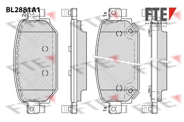 Тормозные колодки дисковые, комплект FTE BL2881A1 AP Z0B3 1439895862