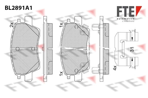Тормозные колодки дисковые, комплект FTE S T9ZMIA 1439895872 BL2891A1