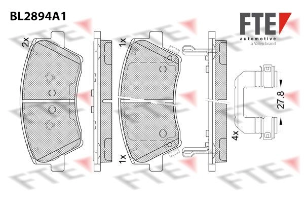 Тормозные колодки дисковые, комплект FTE HEZYUZ 3 1439895875 BL2894A1