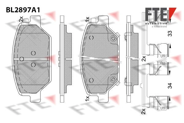Тормозные колодки дисковые, комплект FTE 8FI 9FTK 1439895879 BL2897A1 изображение 0