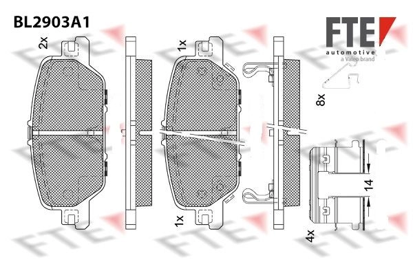 Тормозные колодки дисковые, комплект FTE 1439895886 BL2903A1 COBB8 5
