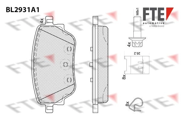 Тормозные колодки дисковые, комплект FTE 1439895916 Q OHXD BL2931A1 изображение 0