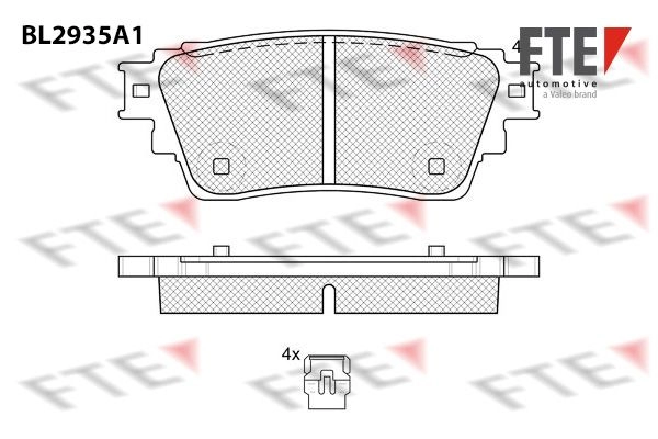 Тормозные колодки дисковые, комплект FTE 1439895920 BL2935A1 LNLC8 B