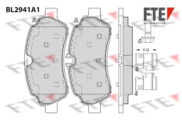 Тормозные колодки дисковые, комплект FTE 1439895926 E5BKE 7X BL2941A1