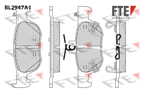 Тормозные колодки дисковые, комплект FTE I N3F5R 1439895932 BL2947A1