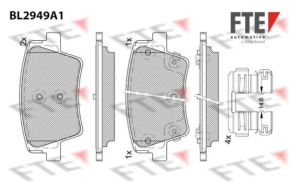 Тормозные колодки дисковые, комплект FTE 1439895934 BL2949A1 TJW ZZ3 изображение 0