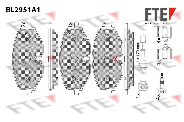 Тормозные колодки дисковые, комплект FTE 1439895935 BL2951A1 JYH MJZ изображение 0