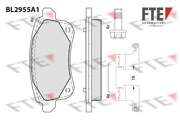 Тормозные колодки дисковые, комплект FTE 1439895939 BL2955A1 ZVQS 46 изображение 0