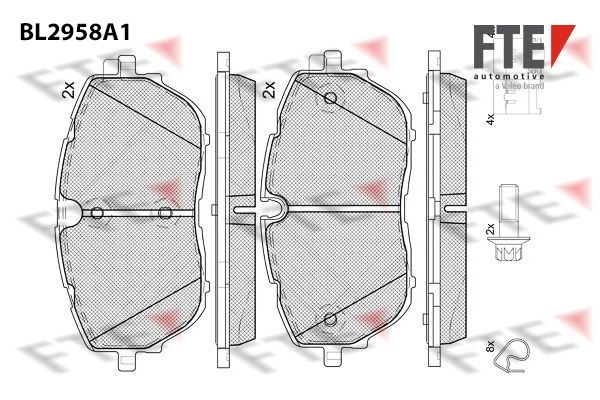 Тормозные колодки дисковые, комплект FTE 1439895942 C 9CZGI5 BL2958A1