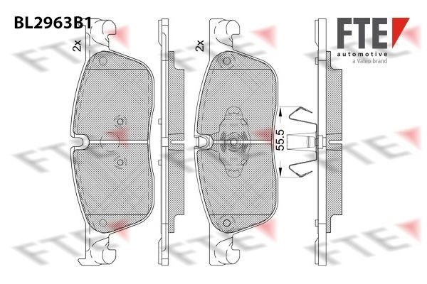 Тормозные колодки дисковые, комплект FTE 1439895948 BL2963B1 U0D JX изображение 0