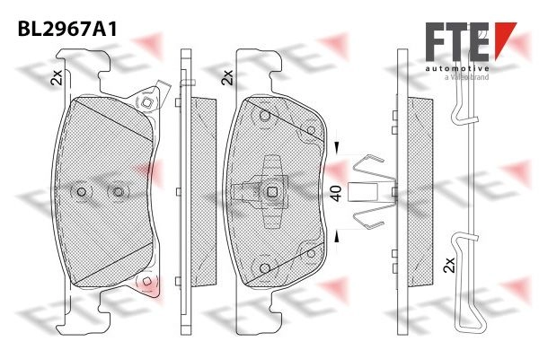 Тормозные колодки дисковые, комплект FTE BL2967A1 1439895952 G6X H2 изображение 0