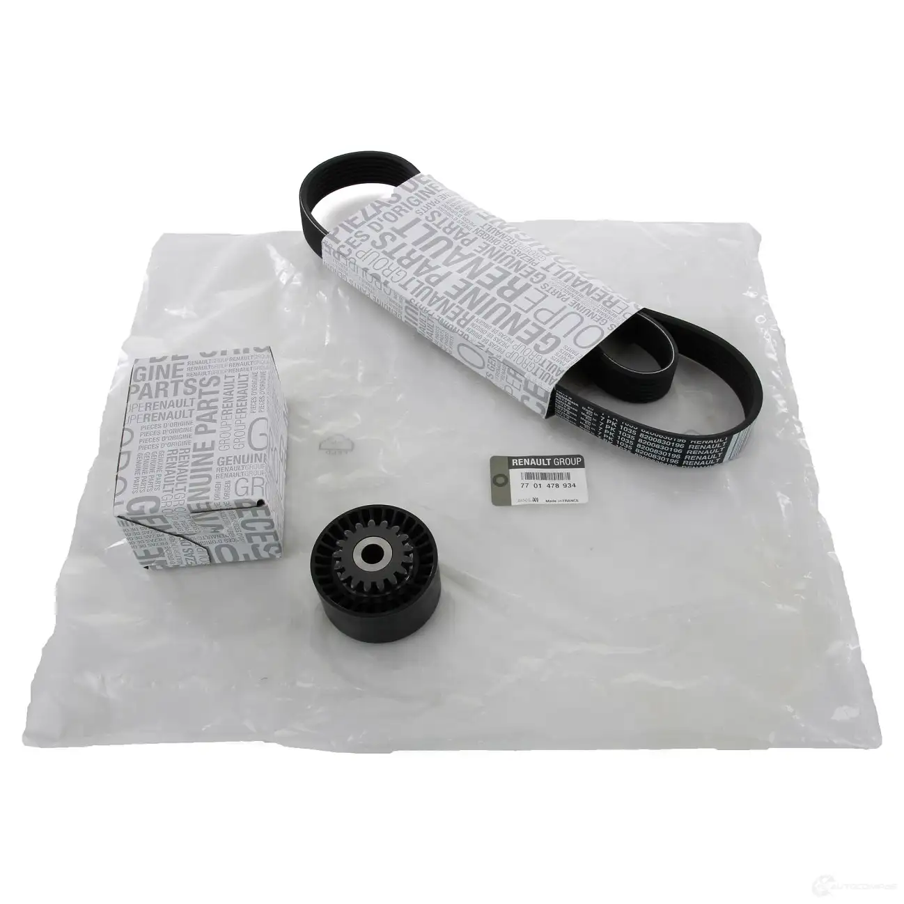 Оригинальный комплект приводного ремня CLIO 3 TWINGO 2 1,2 RENAULT 1A1XVC R 7701478934 23136640 изображение 0