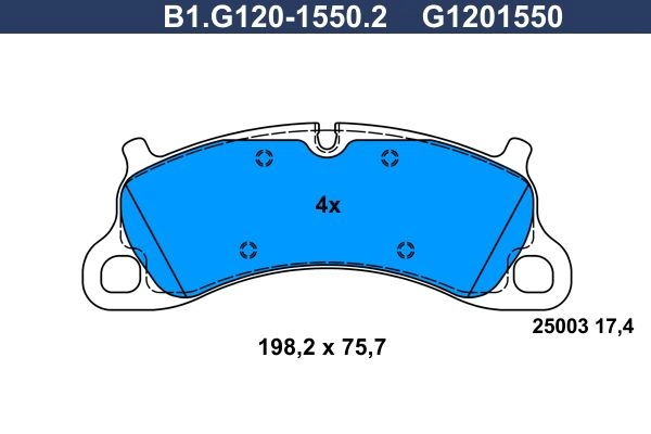 Тормозные колодки дисковые, комплект GALFER E9 JWQ B1.G120-1550.2 1440635808 изображение 0