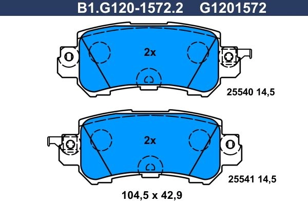 Тормозные колодки дисковые, комплект GALFER 1440635819 B1.G120-1572.2 8GT9 L