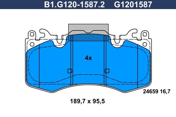 Тормозные колодки дисковые, комплект GALFER 2L3F 6 1440635825 B1.G120-1587.2