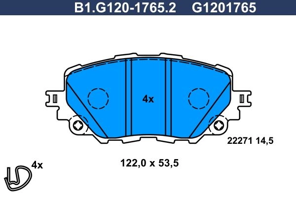 Тормозные колодки дисковые, комплект GALFER O3J2 407 1440635862 B1.G120-1765.2 изображение 0