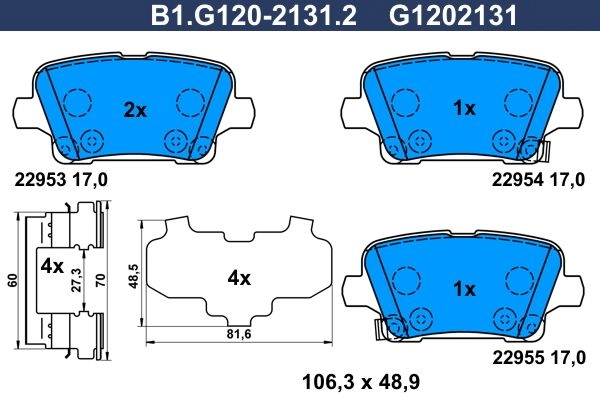 Тормозные колодки дисковые, комплект GALFER B1.G120-2131.2 RM6C4 ND 1440635897 изображение 0