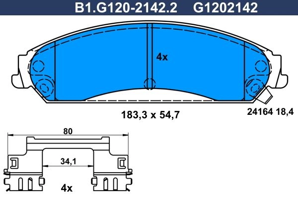 Тормозные колодки дисковые, комплект GALFER A6RQ C B1.G120-2142.2 1440635900 изображение 0