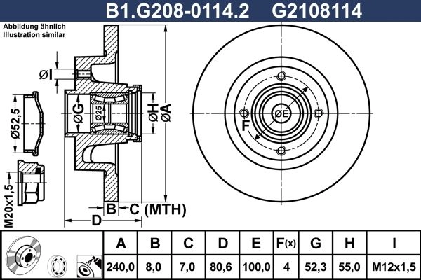 Тормозной диск GALFER 1440635946 5T 0WI8 B1.G208-0114.2 изображение 0