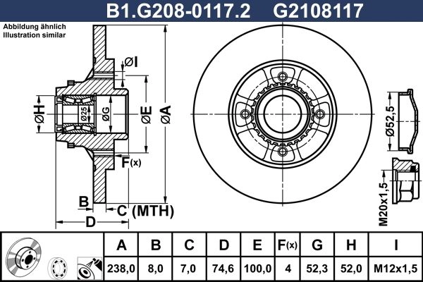 Тормозной диск GALFER 1440635947 B1.G208-0117.2 GST 0MJX изображение 0