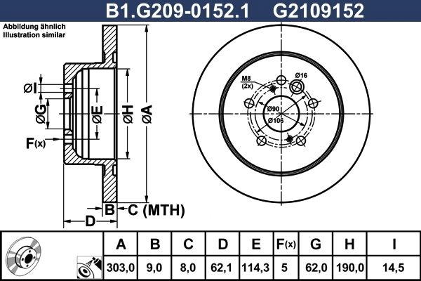 Тормозной диск GALFER B1.G209-0152.1 CFHZT NL 1440635953 изображение 0