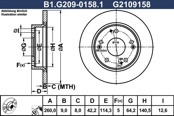 Тормозной диск GALFER 1440635956 B1.G209-0158.1 BZQF 21L изображение 0