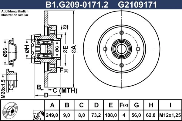 Тормозной диск GALFER 1440635960 B1.G209-0171.2 J 8E59 изображение 0