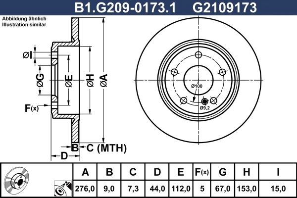 Тормозной диск GALFER 20HS V 1440635961 B1.G209-0173.1 изображение 0