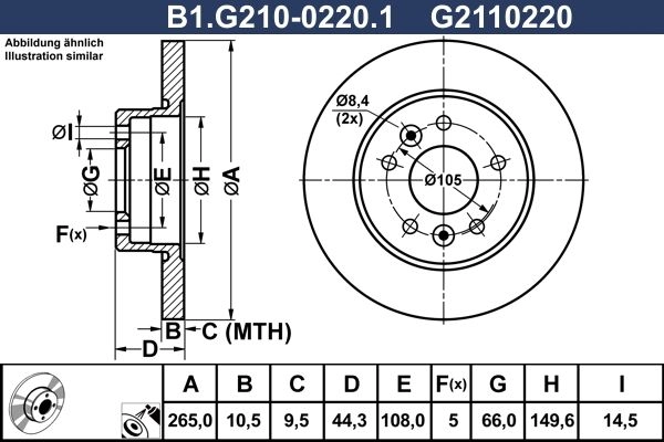 Тормозной диск GALFER P6AZ J B1.G210-0220.1 1440635965 изображение 0