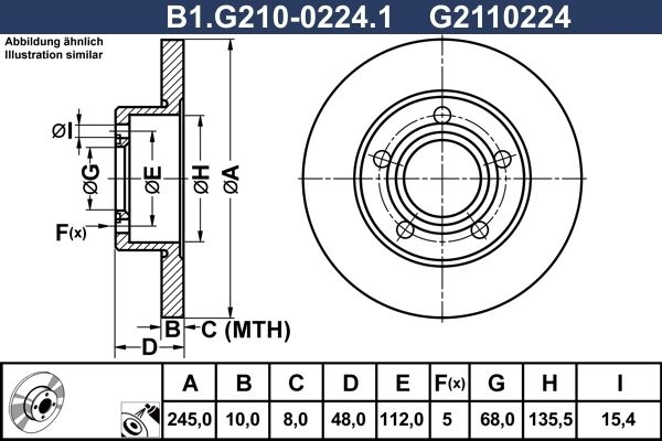 Тормозной диск GALFER CB 671UD 1440635966 B1.G210-0224.1